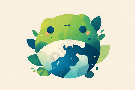 青蛙环绕地球背景图片