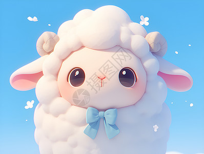 可爱小羊绵羊可爱插画