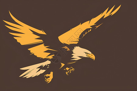 巨鹱飞翔的老鹰插画