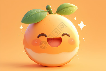 水果橙色可爱的橙色卡通形象插画