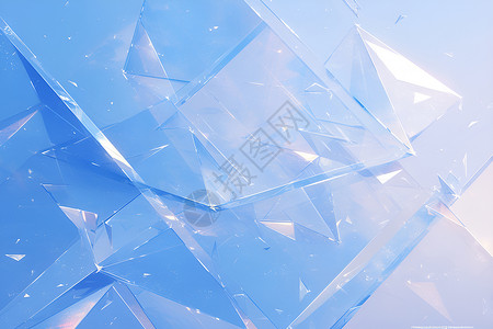 蓝色水晶冰瀑布冰蓝色水晶插画