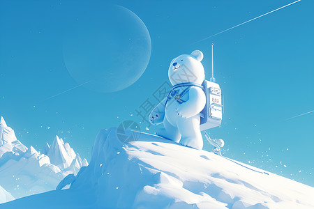 月球探险熊背景图片