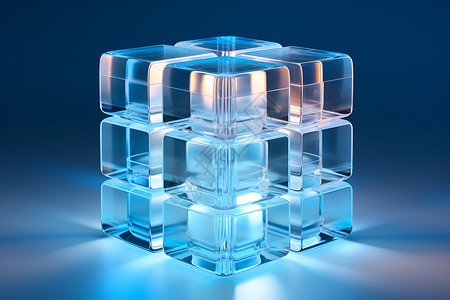 透明魔方素材优雅的冰晶设计图片
