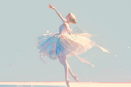沉浸舞蹈女孩优雅的芭蕾舞者插画