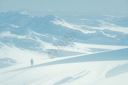 雪地里的冒险家高清图片