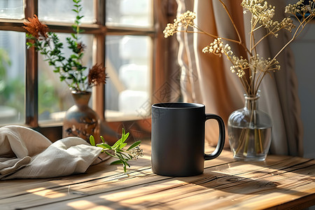 咖啡杯陶瓷轻奢的早晨背景