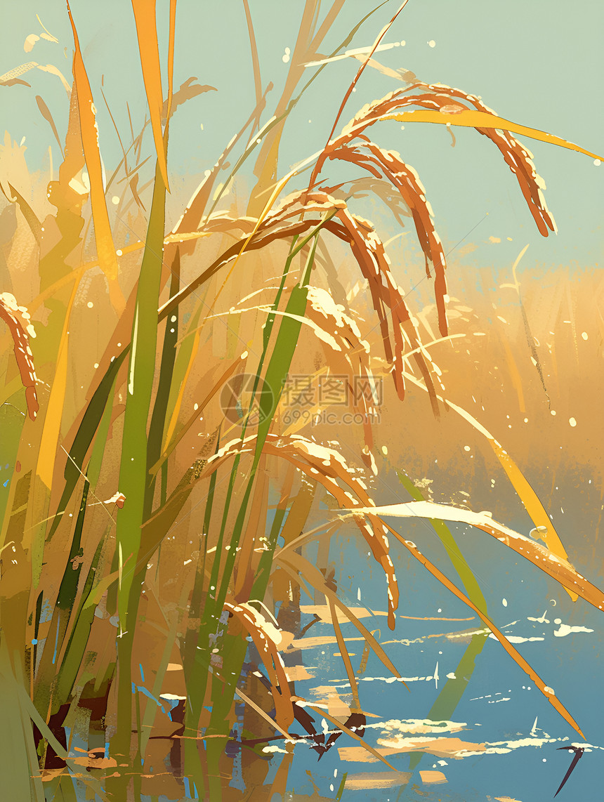 水田里的水稻图片