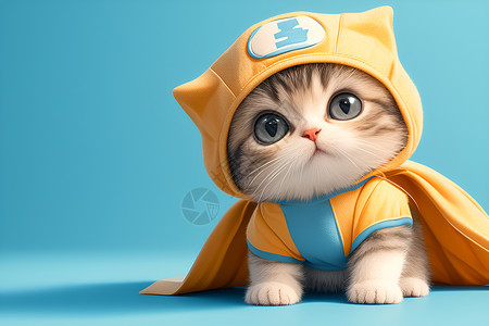 萌宠猫咪超级英雄背景图片