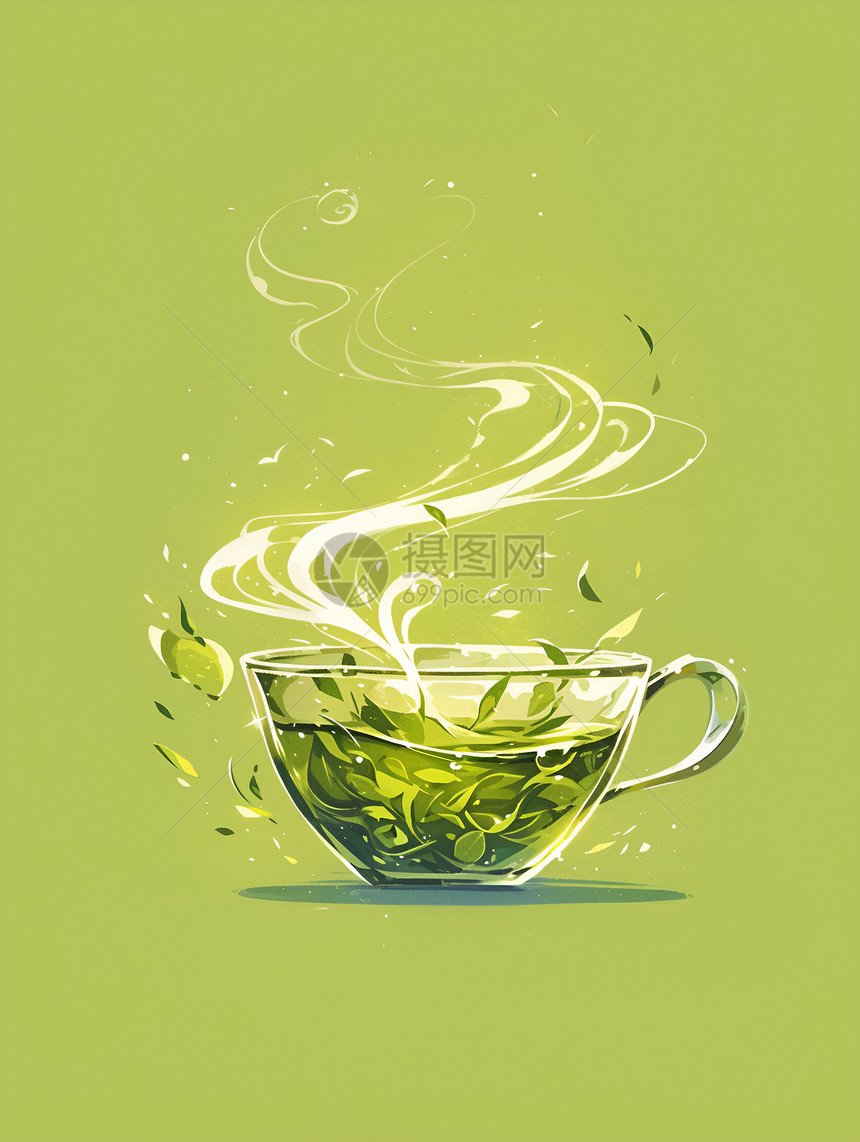 清香的一杯绿茶图片