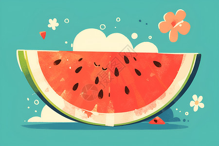 欢乐水果插画背景图片