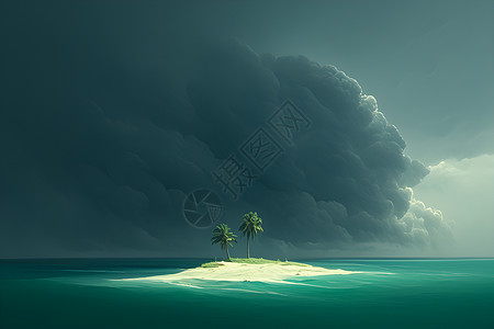 一座孤岛背景图片