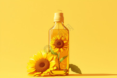 瓶子里的水瓶子里的太阳花插画