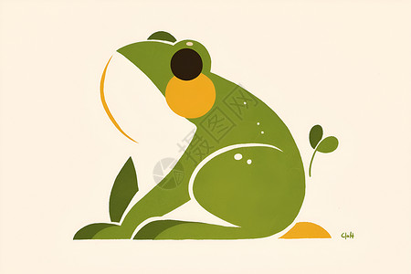 可爱的青蛙图标背景图片