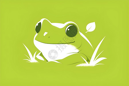 绿叶中的小青蛙背景图片