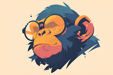 猴子矢量素材猴子的简约设计插画