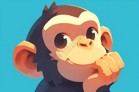 猴子吃东西机灵的小猴子插画