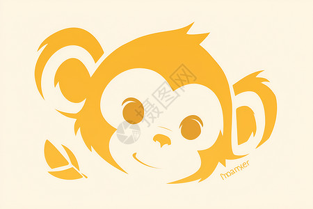 黄色猴子头插画