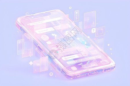 粉色透明的手机背景图片