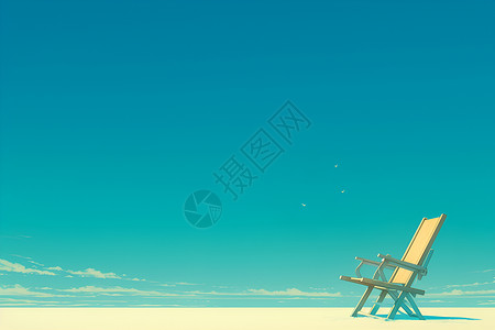 沉静天空下的木制椅子背景图片