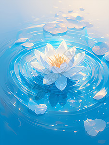 水里漂浮的白莲花背景图片