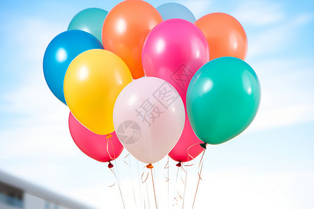彩色的漂浮物气球背景图片