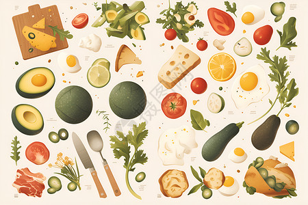 设计的蔬菜水果背景图片