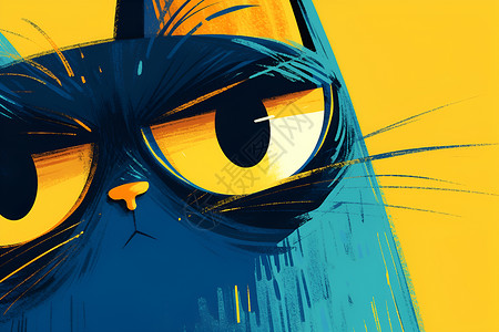 设计的猫咪艺术插画背景图片