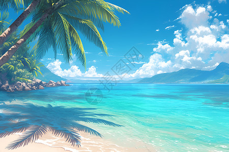 大海沙滩背景图片