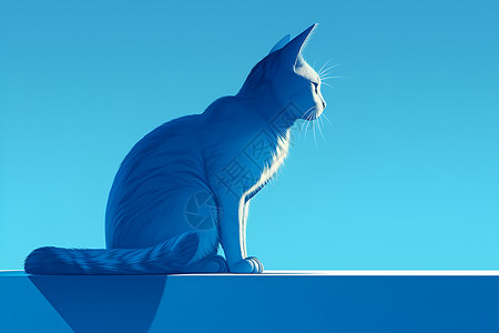 蓝色的猫咪背景图片