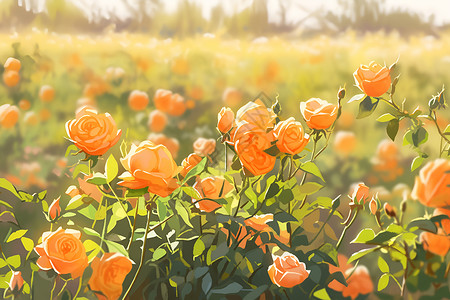 阳光下的玫瑰花背景图片