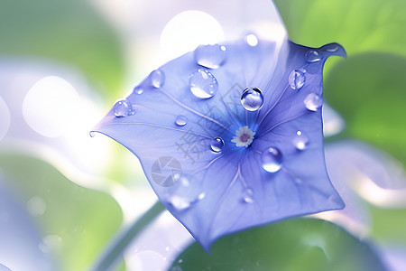 花朵藤蔓花瓣上的水滴背景