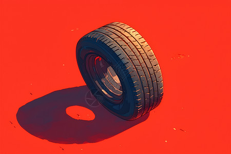 轮胎钉子轮胎和影子插画