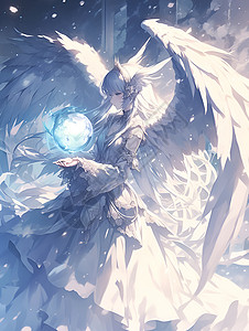 可爱的天使翅膀魔法球高清图片