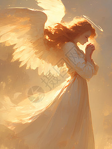 天使的翅膀白色天使插画