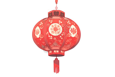 中国红灯笼插图背景图片
