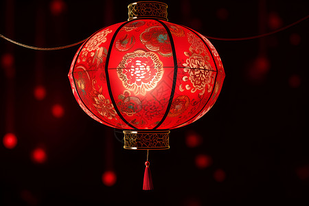灯笼花纹中国红灯笼的华丽背景