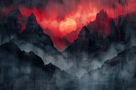 暗红山脉背景图片