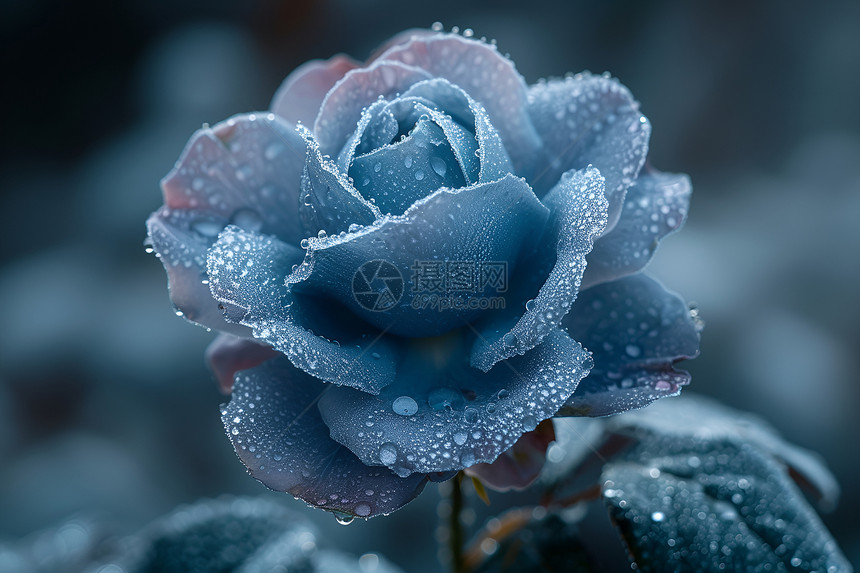 冰蓝色碎花玫瑰图片