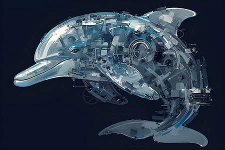 机器海豚头部背景图片