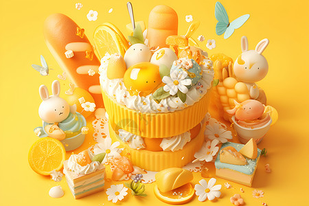 糖霜蛋糕蛋糕甜品插画