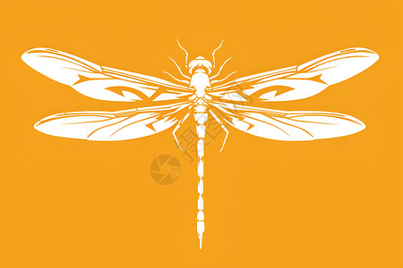 翅膀线条蜻蜓徽标插画