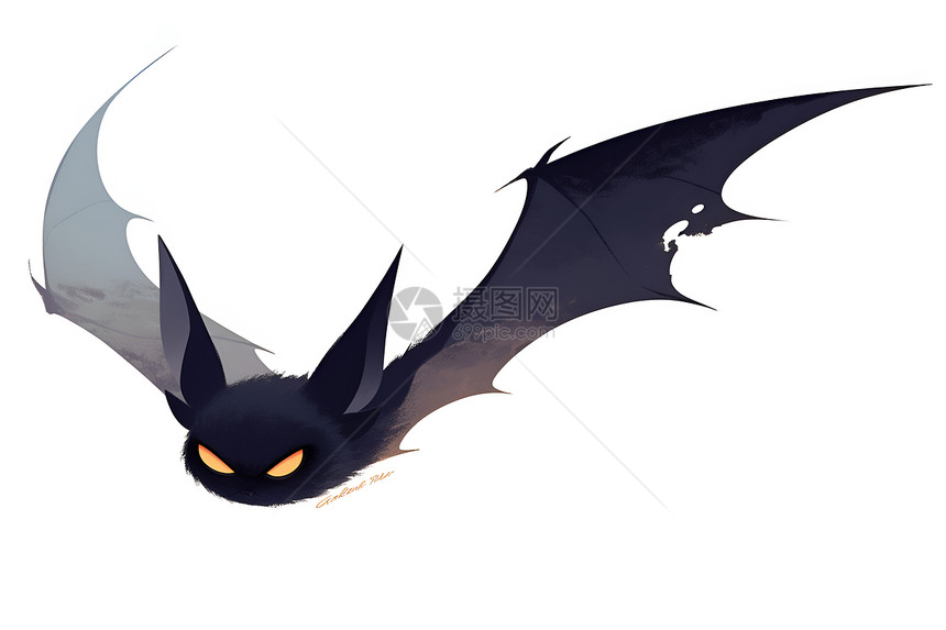 夜空中翱翔的黑蝙蝠图片