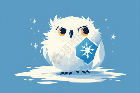 雪夜猫头鹰背景图片