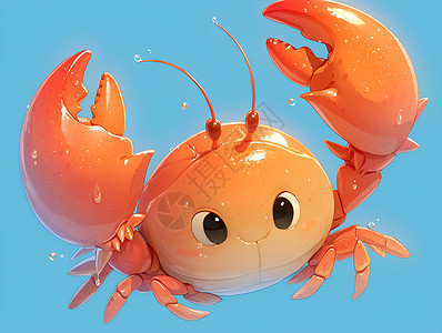 蟹钳可爱的螃蟹插画