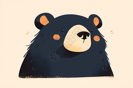 黑熊的卡通头像插画