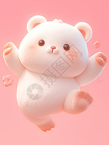 一只白色的泰迪熊背景图片