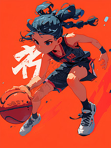 打篮球的运动女孩背景图片