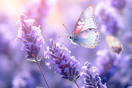 飞向花朵的蝴蝶背景图片