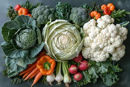 丰收的新鲜食物蔬菜背景图片