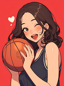 快乐的篮球少女背景图片